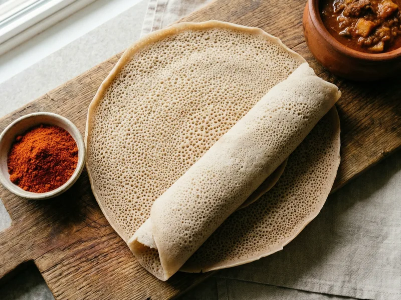 Injera (Sourdough Flatbread) - Ethiopian Meal Plan for Families recipe example for families