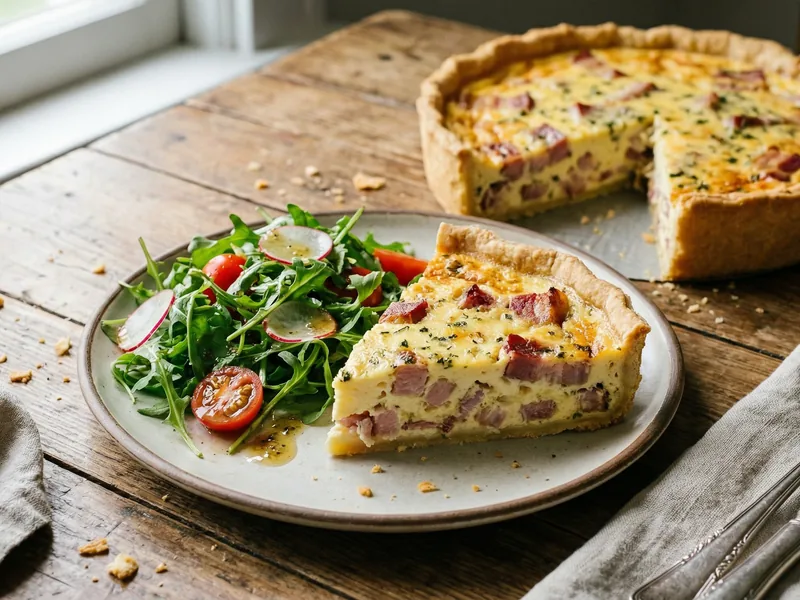 Quiche Lorraine with Side Salad - French Meal Plan for Families recipe example for families