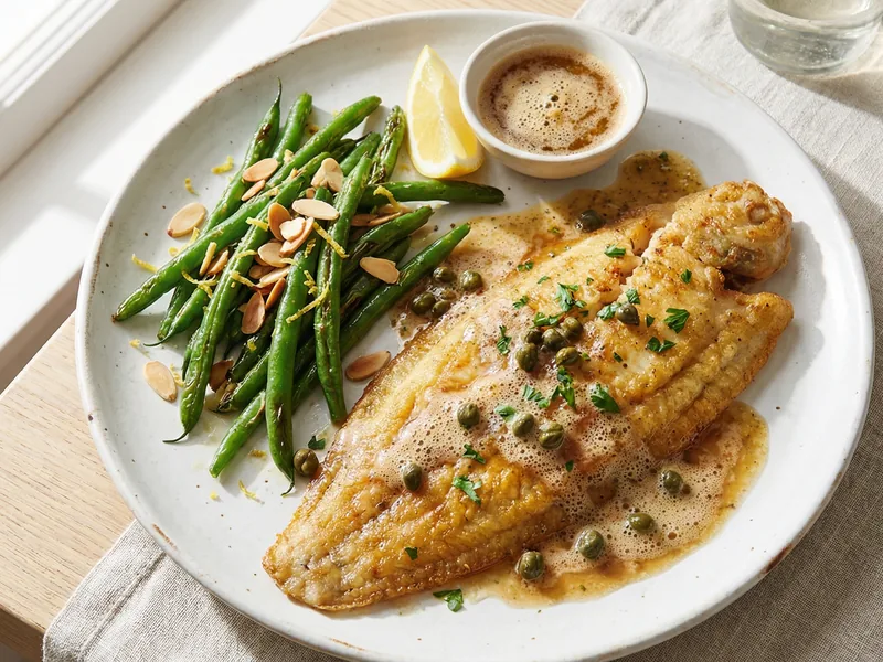 Sole Meunière with Green Beans - French Meal Plan for Families recipe example for families