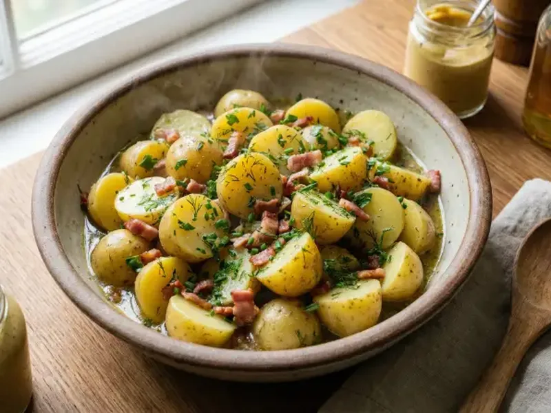 German Potato Salad (Vinegar Base) - German Meal Plan for Families recipe example for families