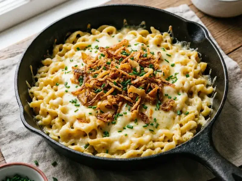 Spaetzle with Cheese & Onions - German Meal Plan for Families recipe example for families