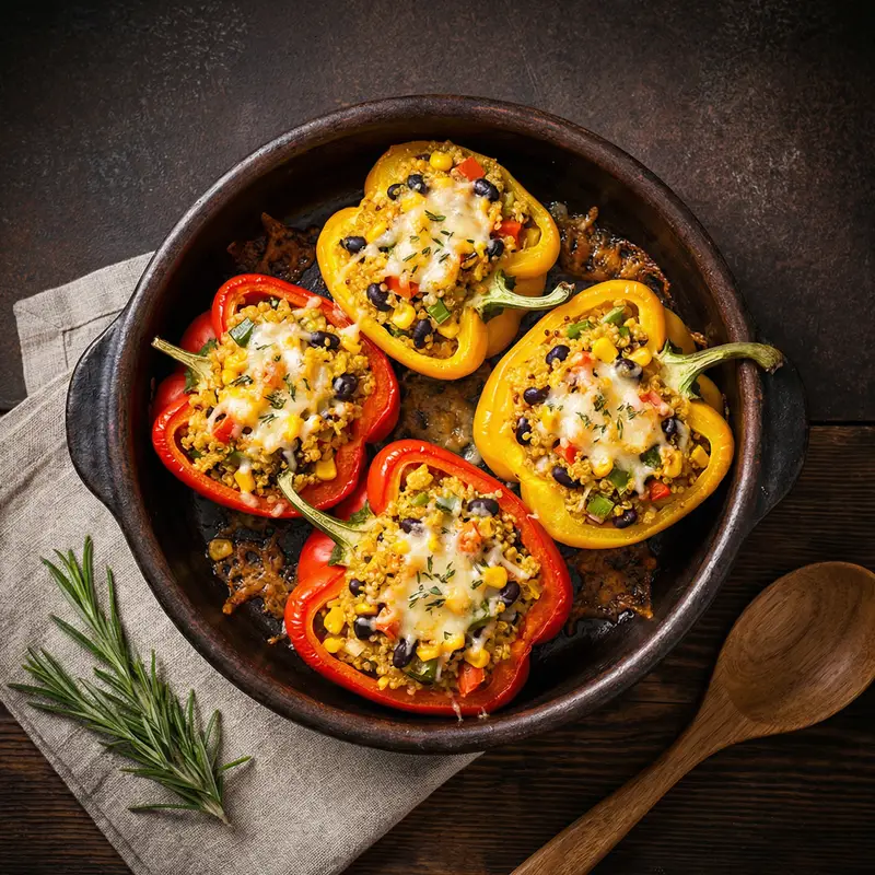 Quinoa Stuffed Peppers - Gluten-Free Meal Planning for Families recipe example for families