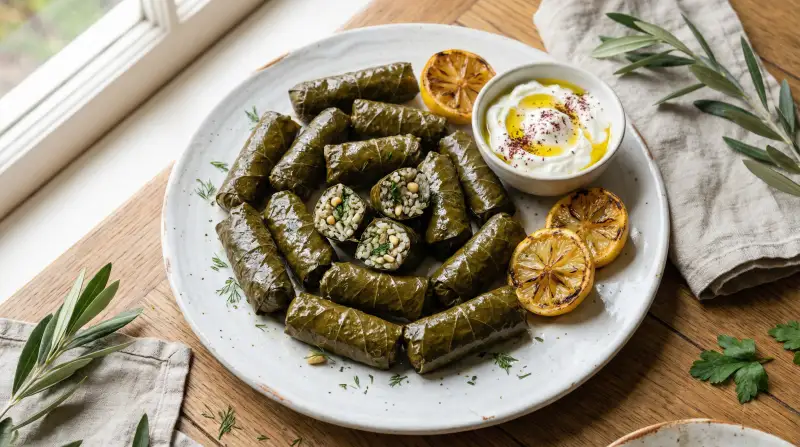 Stuffed Grape Leaves - Halal Meal Planning for Families recipe example for families