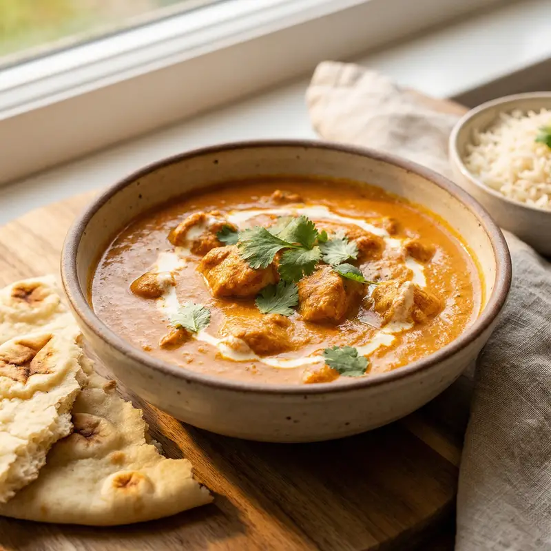 Mild Butter Chicken with Naan - Indian Meal Plan for Families recipe example for families