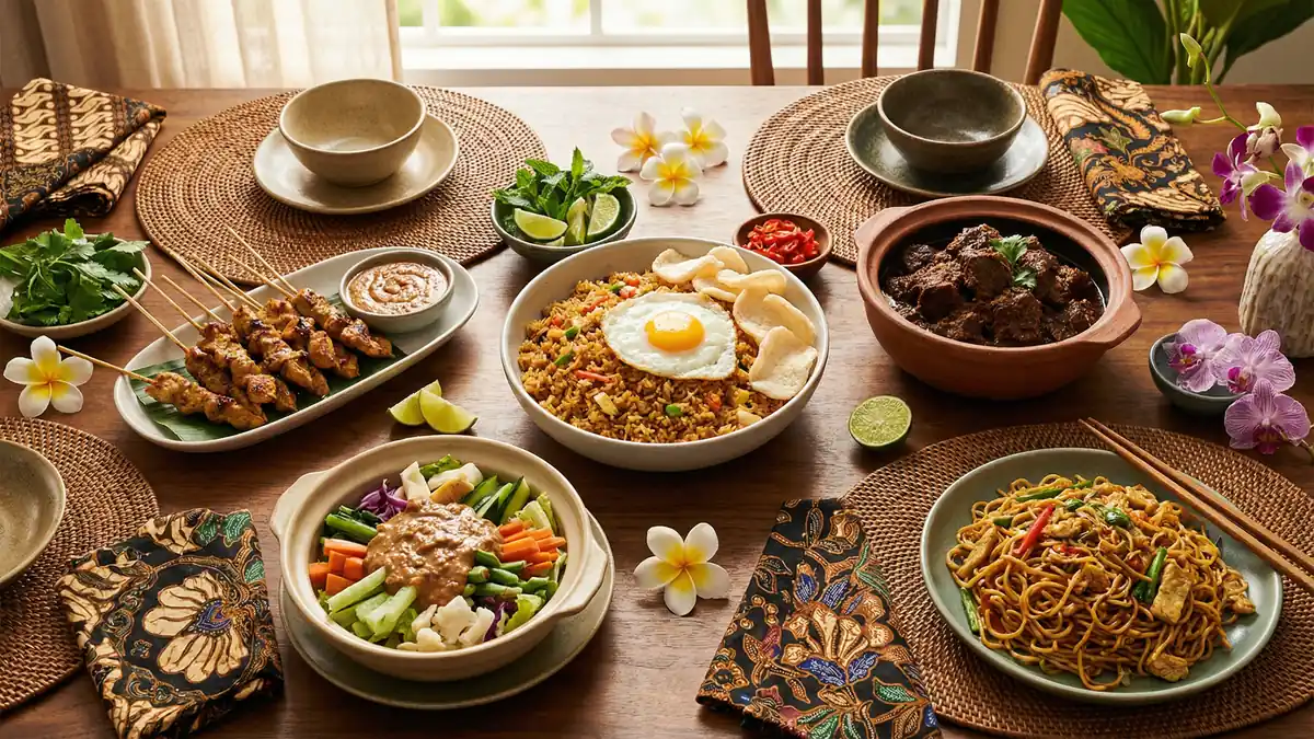 Indonesian Meal Plan for Families - Family-friendly indonesian cuisine meal plan with weekly recipes and automatic grocery list