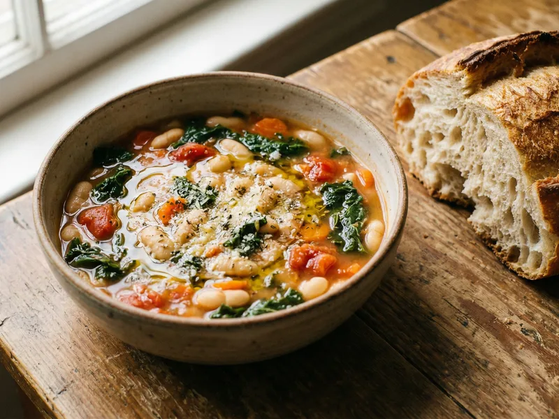 Tuscan White Bean & Kale Soup - Italian Meal Plan for Families recipe example for families