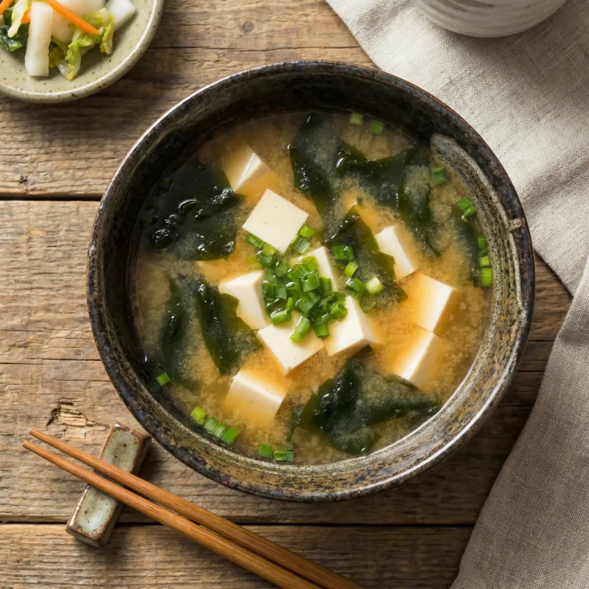 Miso Soup with Tofu & Seaweed - Japanese Meal Plan for Families recipe example for families