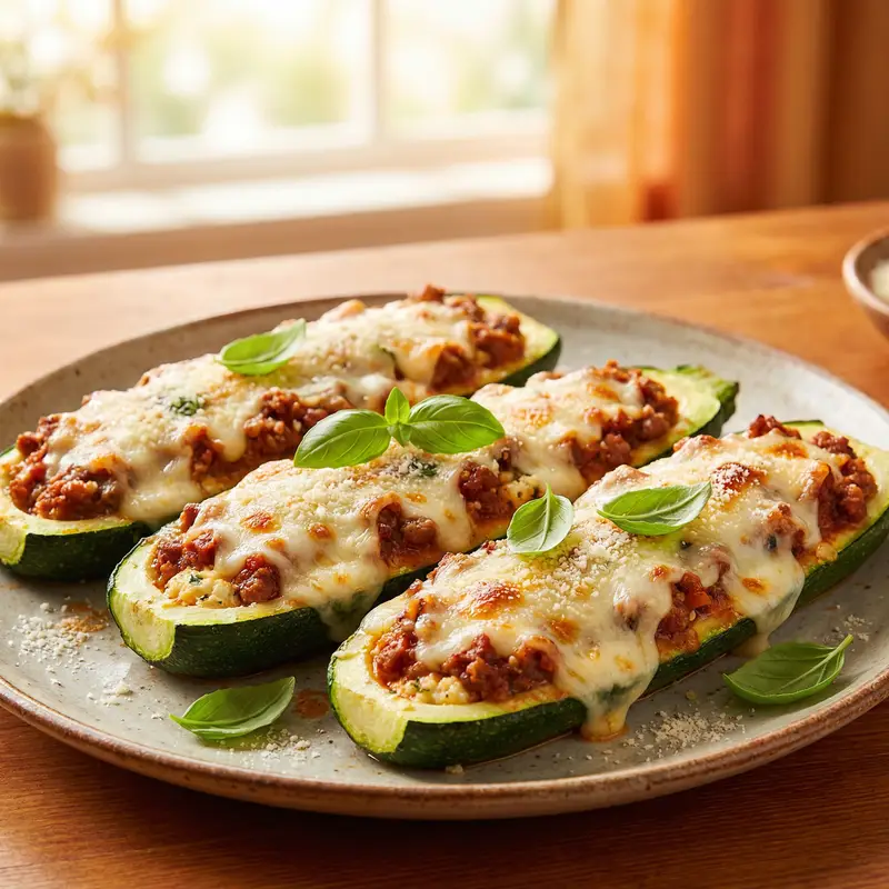 Zucchini Lasagna Boats - Keto Meal Planning for Families recipe example for families