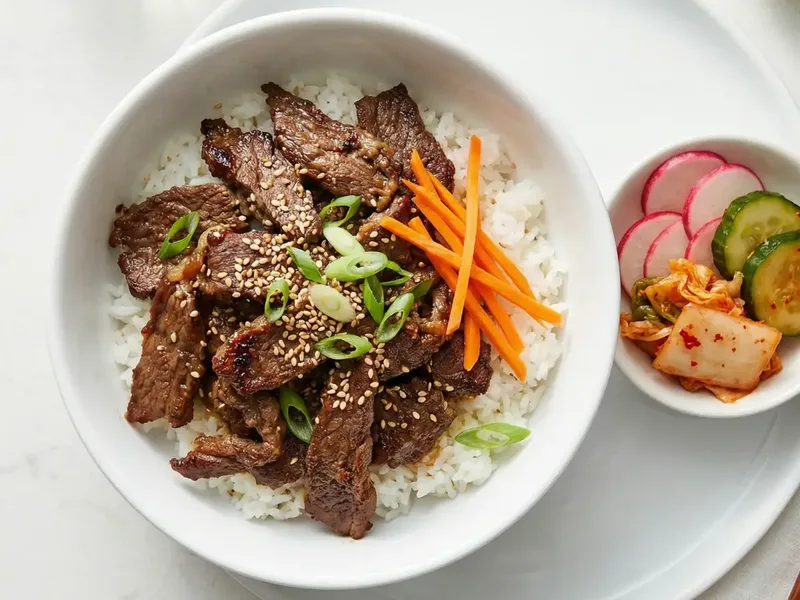 Mild Beef Bulgogi Bowls - Korean Meal Plan for Families recipe example for families