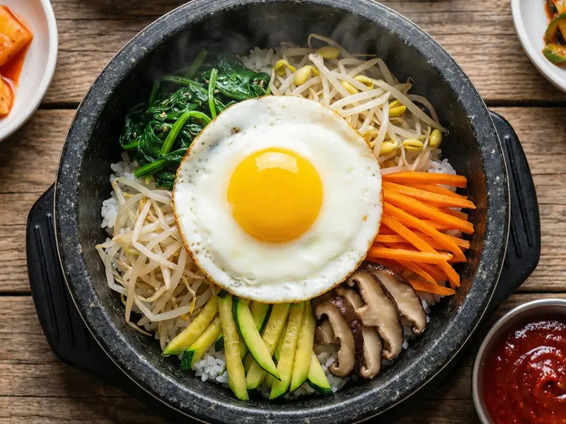 Bibimbap (Mixed Rice with Veggies) - Korean Meal Plan for Families recipe example for families