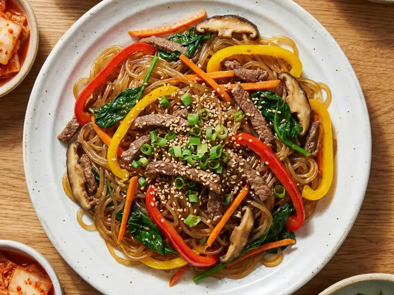 Japchae (Glass Noodle Stir-Fry) - Korean Meal Plan for Families recipe example for families
