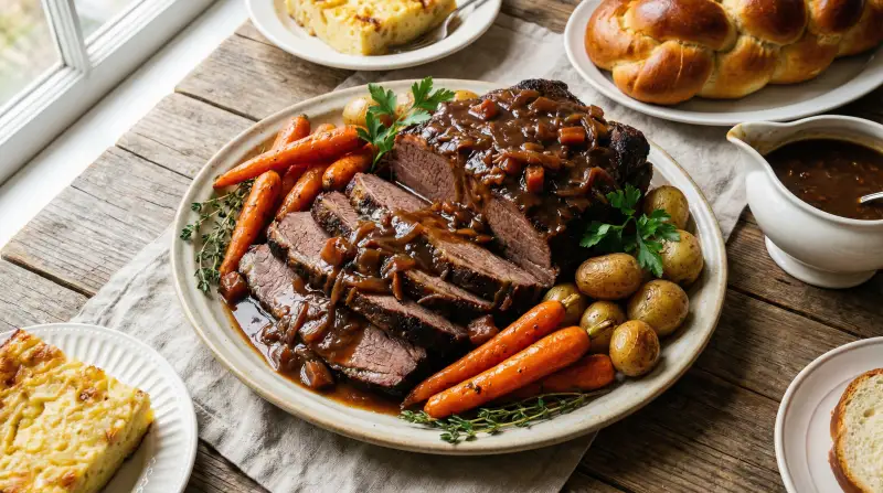 Beef Brisket with Carrots - Kosher Meal Planning for Families recipe example for families