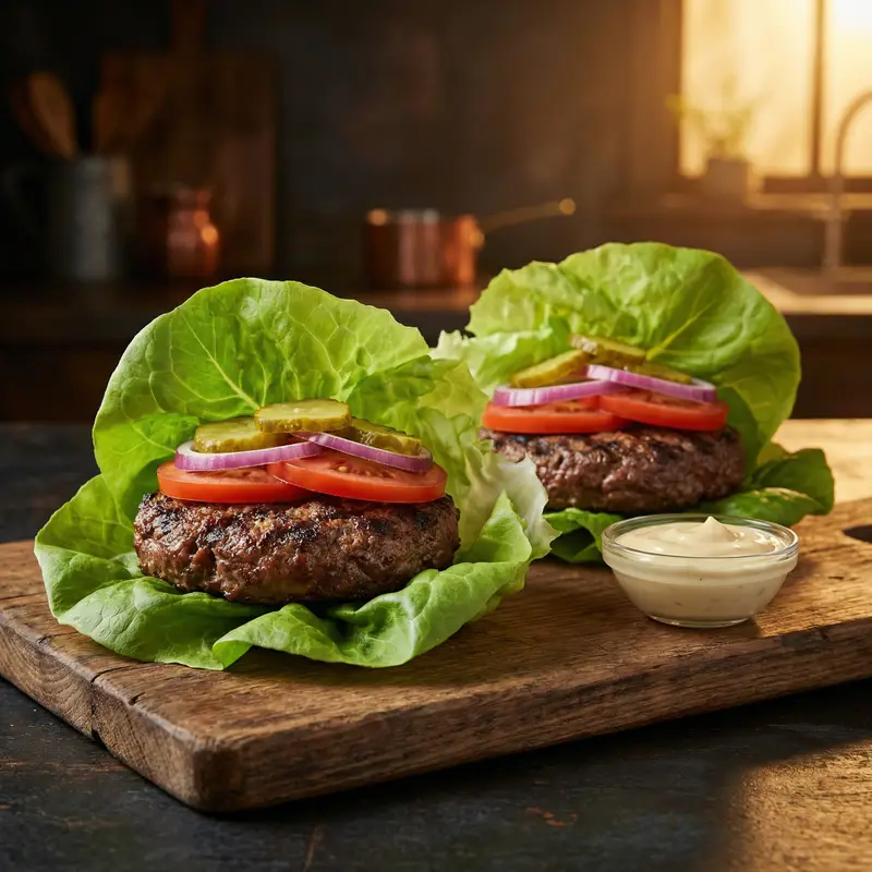 Lettuce Wrap Burgers - Low-Carb Meal Planning for Families recipe example for families