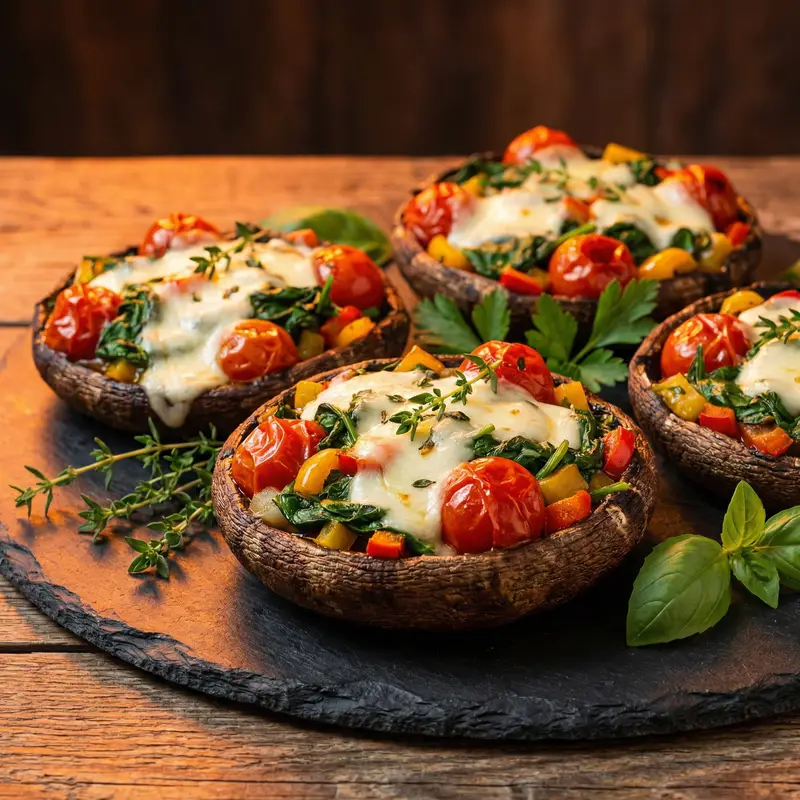 Stuffed Portobello Mushrooms - Low-Carb Meal Planning for Families recipe example for families