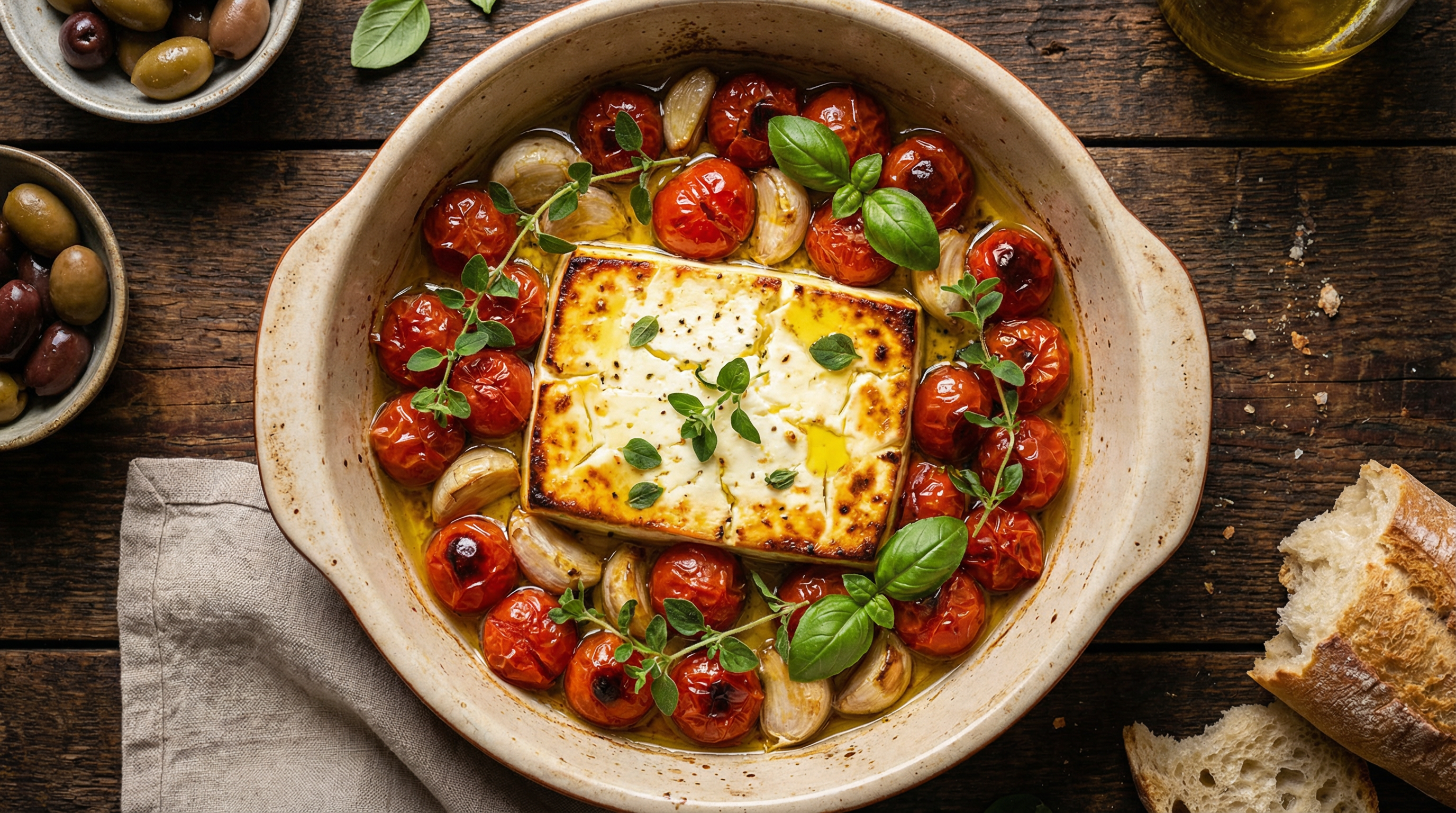 Baked Feta with Tomatoes - Mediterranean Meal Plan for Families recipe example for families
