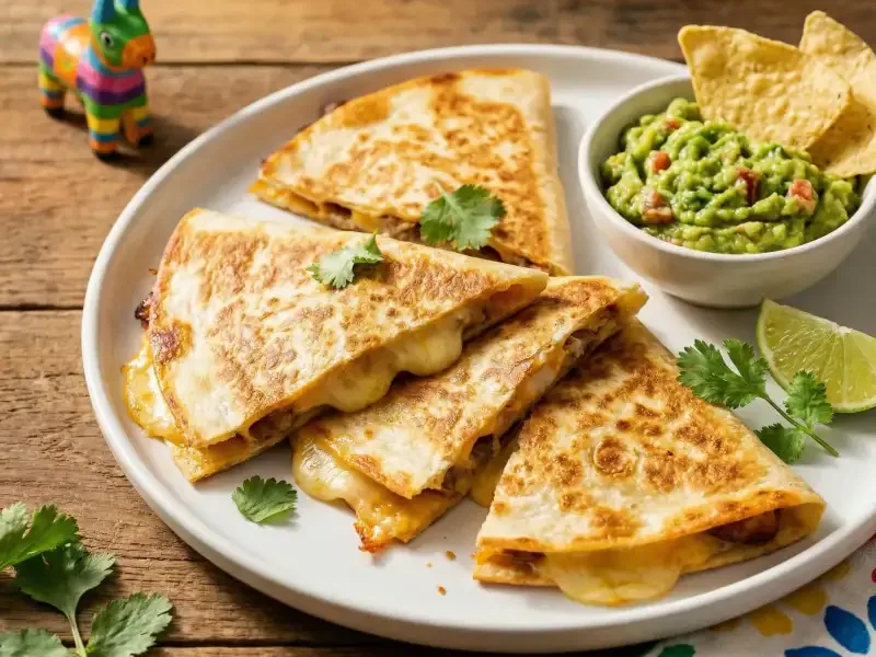 Cheesy Quesadillas with Guacamole - Mexican Meal Plan for Families recipe example for families