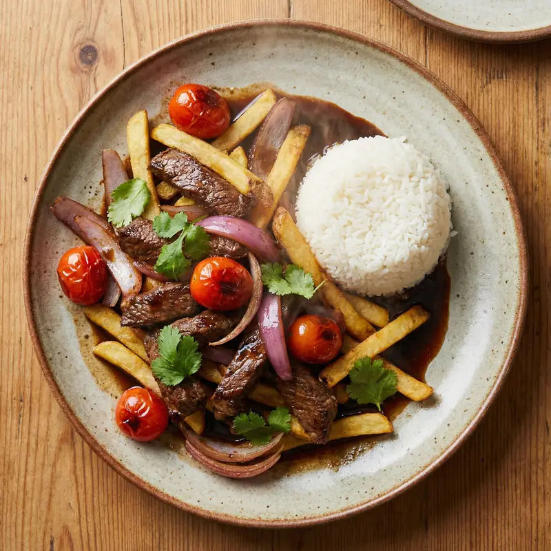 Lomo Saltado (Beef & French Fry Stir-Fry) - Peruvian Meal Plan for Families recipe example for families