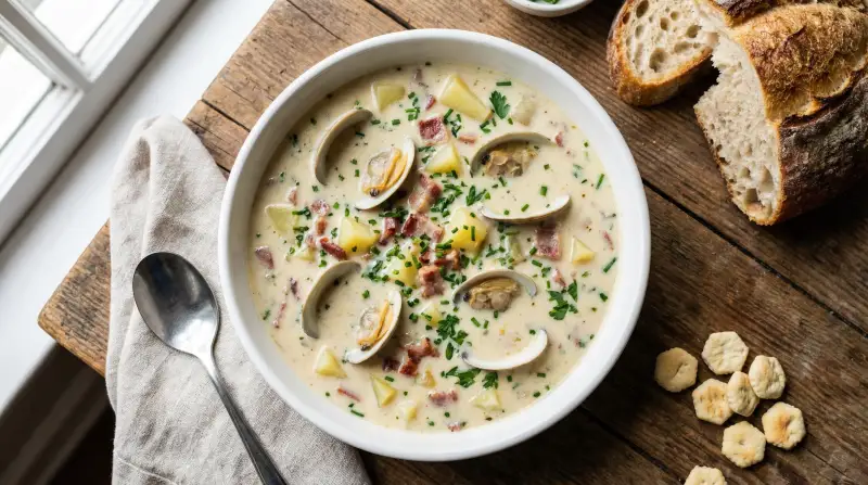 Clam Chowder (Creamy or Red) - Pescatarian Meal Planning for Families recipe example for families