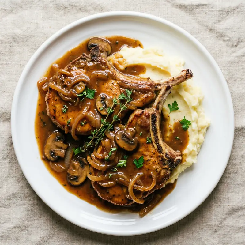 Smothered Pork Chops - Soul Food Meal Plan for Families recipe example for families