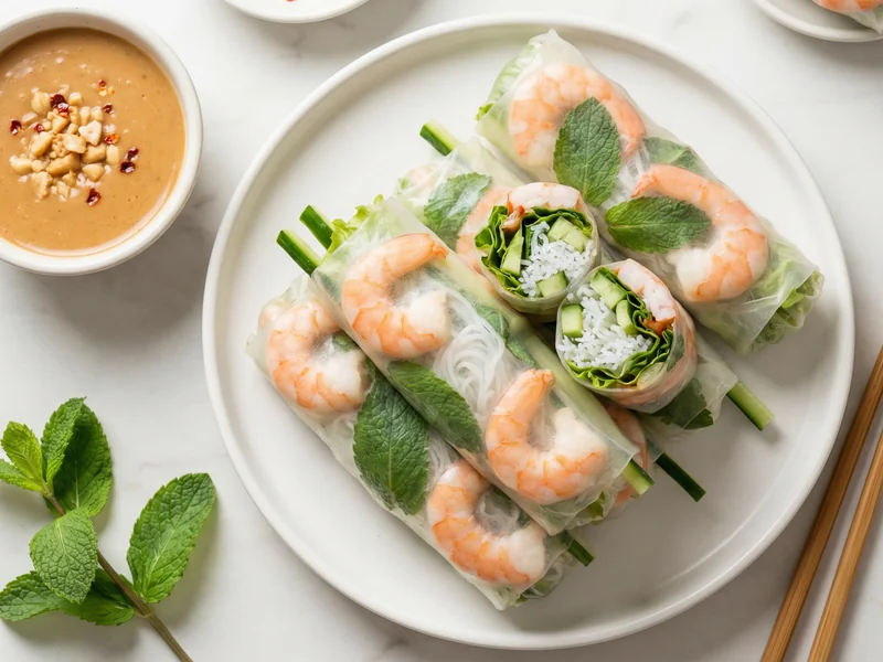Fresh Spring Rolls with Peanut Dip - Vietnamese Meal Plan for Families recipe example for families